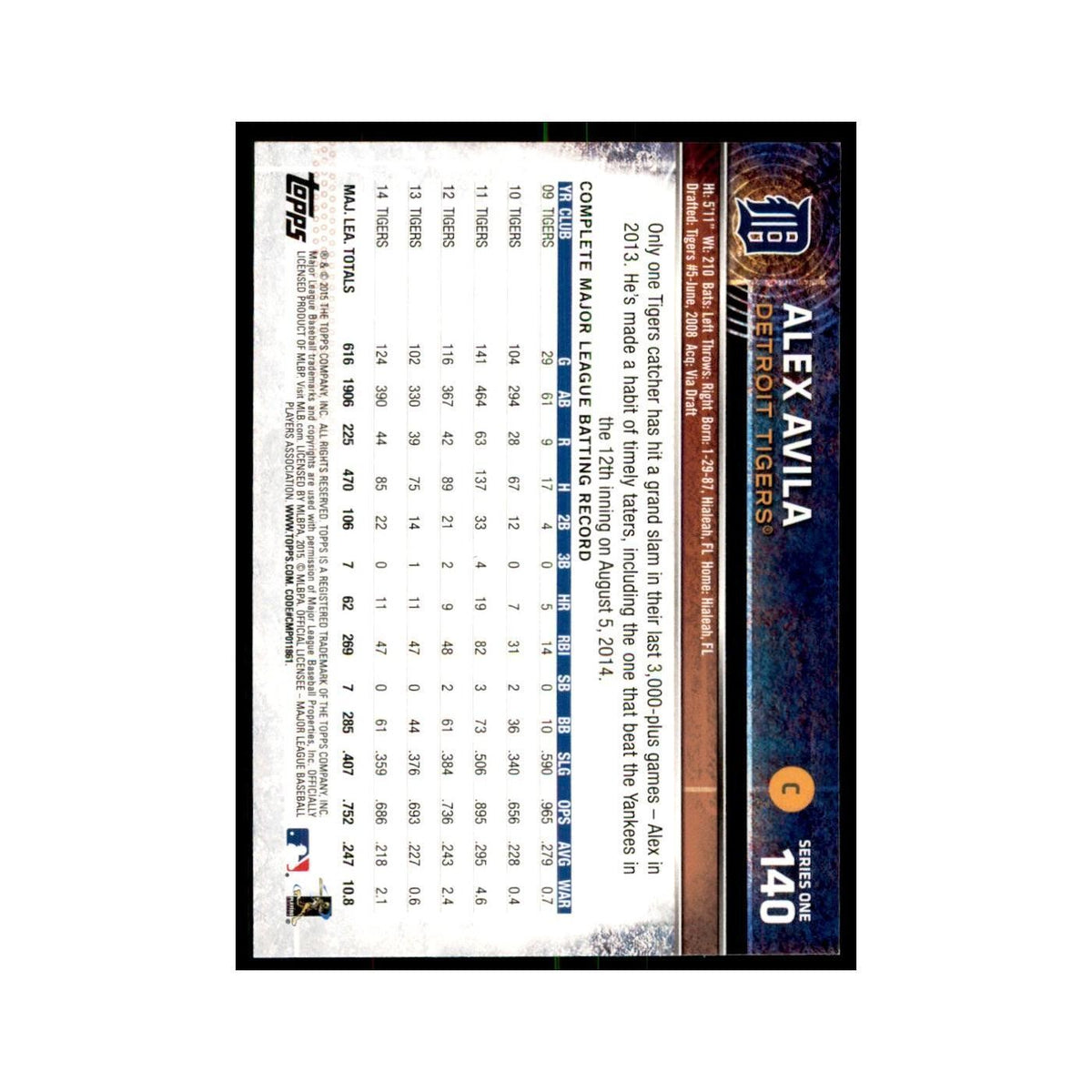 Alex Avila 2015 Topps #140 Baseball Cards Baseball Card NM
