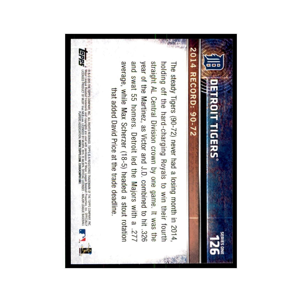 Detroit Tigers 2015 Topps #126 Baseball Cards Baseball Card NM