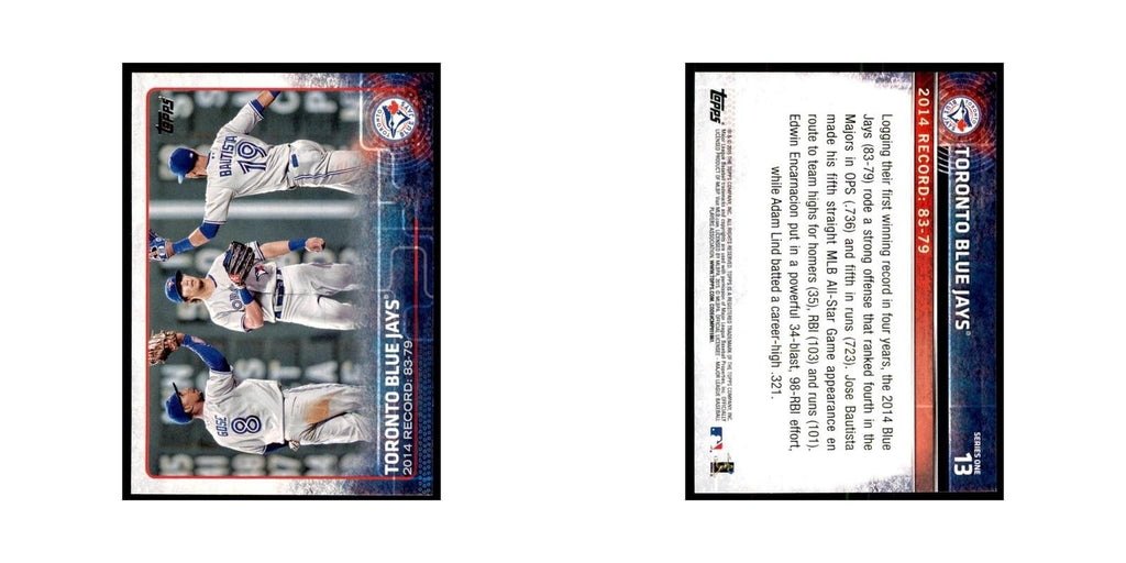 Toronto Blue Jays 2015 Topps #13 Baseball Cards Baseball Card NM