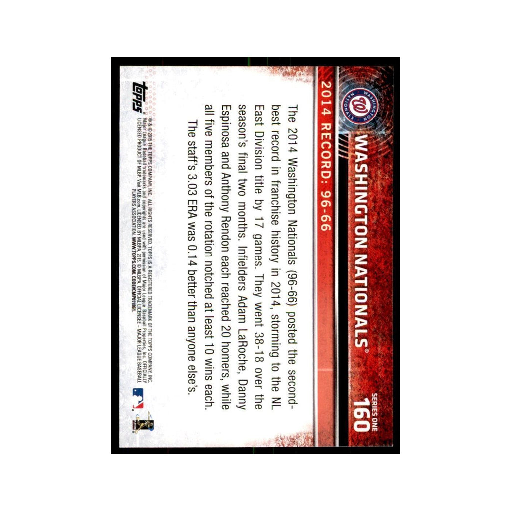 Washington Nationals 2015 Topps #160 Baseball Cards Baseball Card NM
