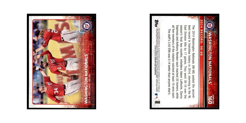 Washington Nationals 2015 Topps #160 Baseball Cards Baseball Card NM