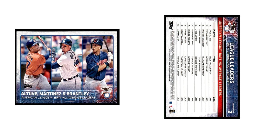 Altuve  Martinez Brantley 2015 Topps #2 Baseball Cards Baseball Card NM