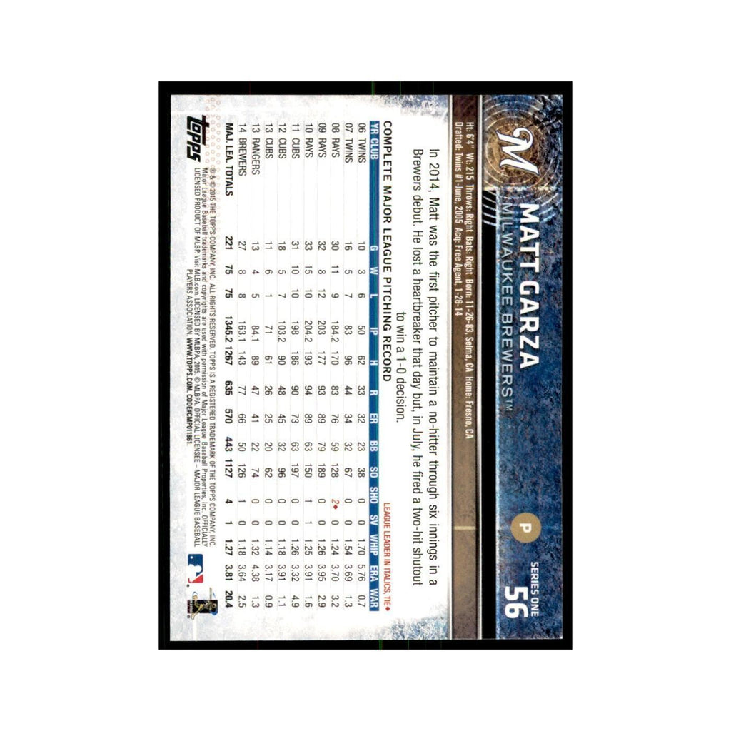 Matt Garza 2015 Topps #56 Baseball Cards Baseball Card NM