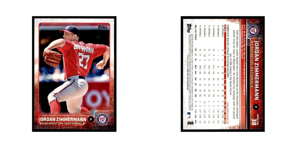 Jordan Zimmermann 2015 Topps #38 Baseball Cards Baseball Card NM