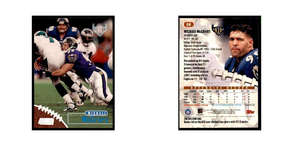 Michael McCrary 1998 Stadium Club #58 Football Cards Football Card NM