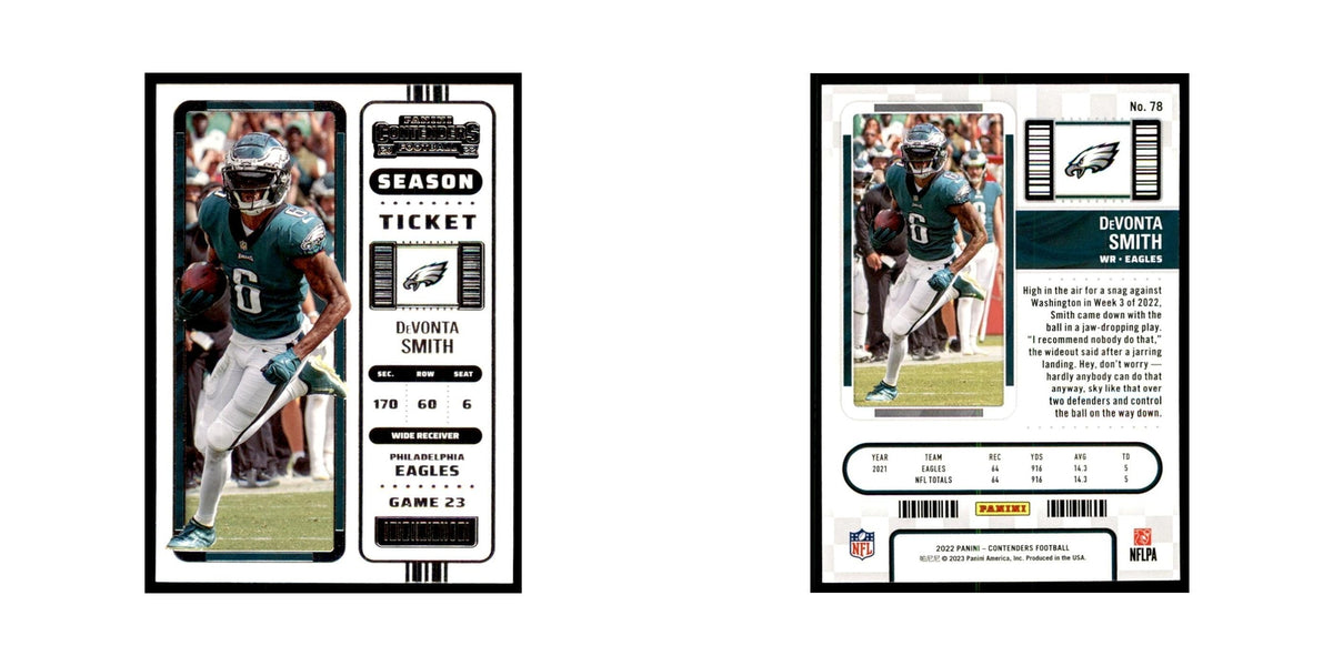 DeVonta Smith 2022 Panini Contenders #78 Philadelphia Eagles Football Card NM