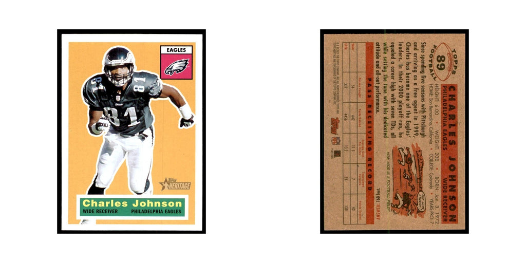 Charles Johnson 2001 Topps Heritage #89 Philadelphia Eagles Football Card NM