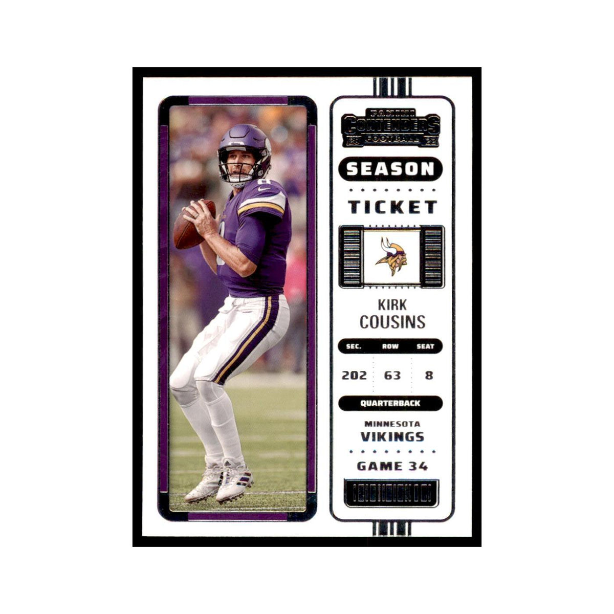 Kirk Cousins 2022 Panini Contenders #54 Minnesota Vikings Football Card NM