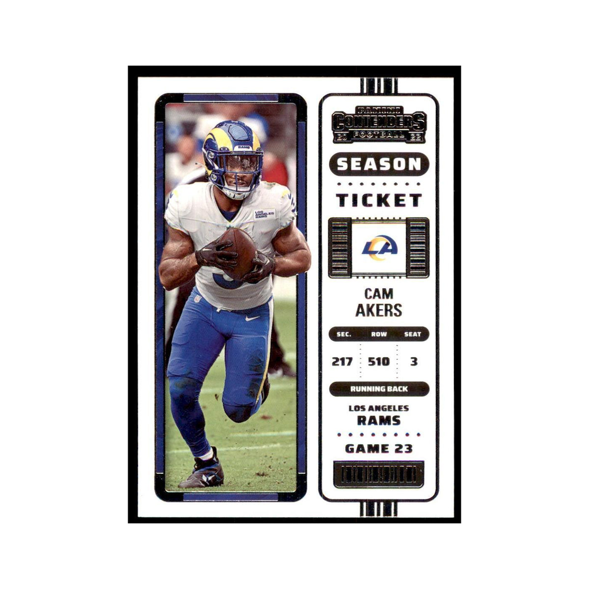 Cam Akers 2022 Panini Contenders #48 Los Angeles Rams Football Card NM