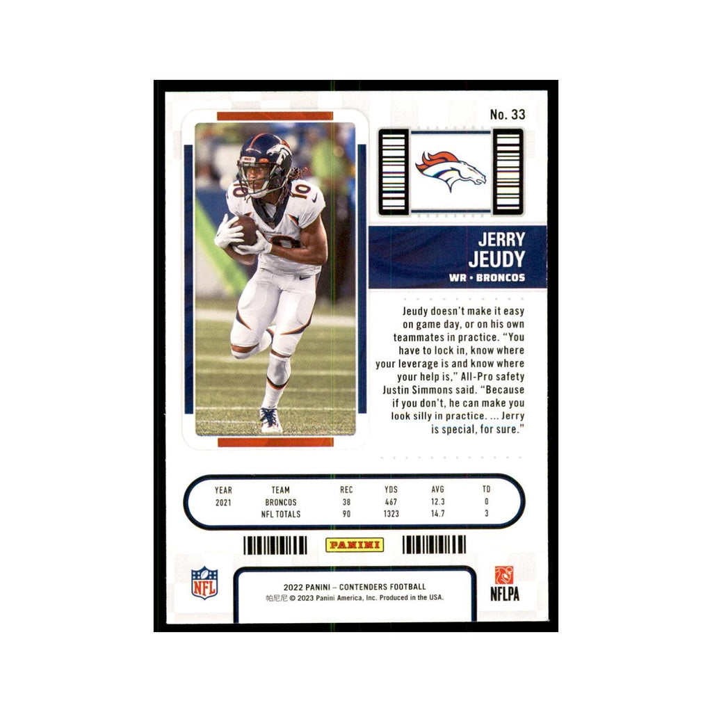 Jerry Jeudy 2022 Panini Contenders #33 Denver Broncos Football Card NM