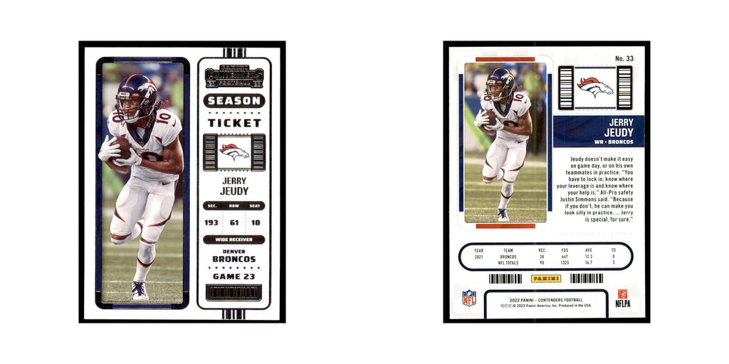 Jerry Jeudy 2022 Panini Contenders #33 Denver Broncos Football Card NM