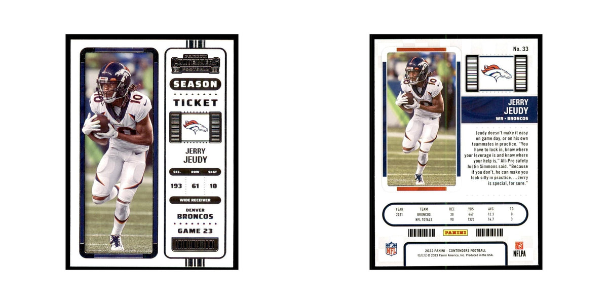Jerry Jeudy 2022 Panini Contenders #33 Denver Broncos Football Card NM