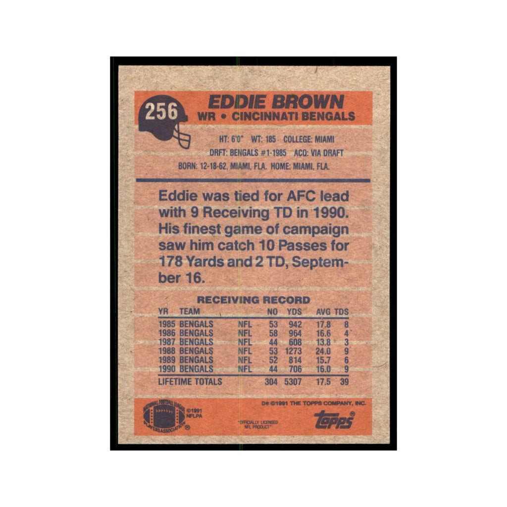 Eddie Brown 1991 Topps #256 Cincinnati Bengals Football Card NM