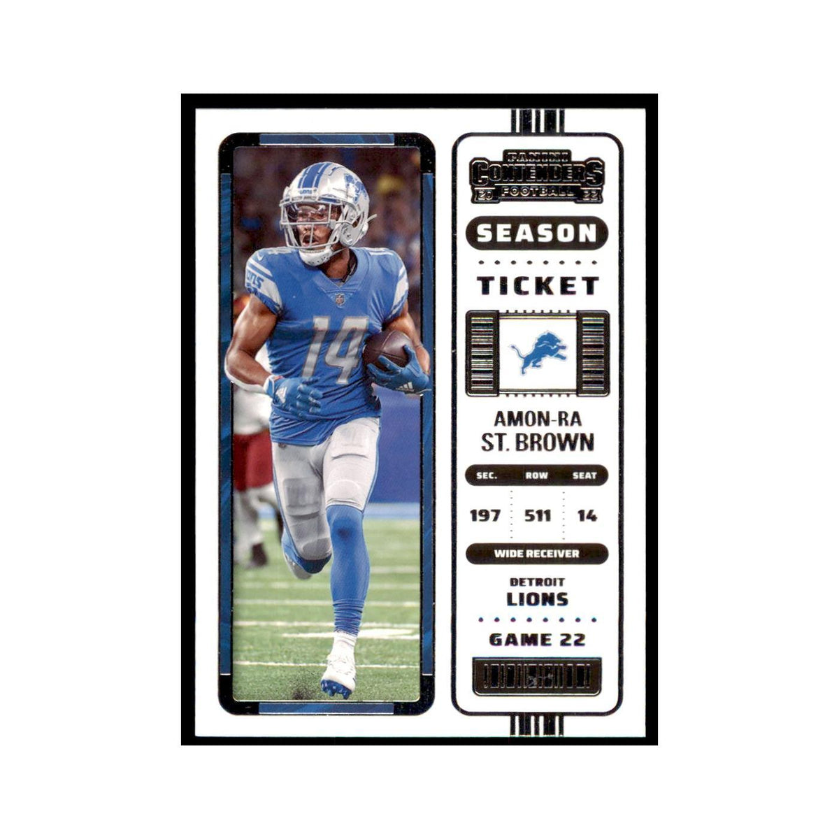 Amon-Ra St. Brown 2022 Panini Contenders #36 Detroit Lions Football Card NM