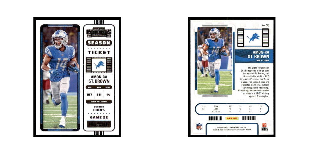 Amon-Ra St. Brown 2022 Panini Contenders #36 Detroit Lions Football Card NM