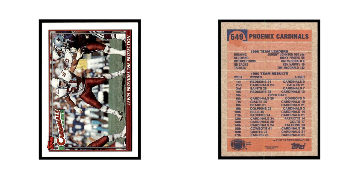 Cardinals Team Leaders Results 1991 Topps #649 Phoenix Cardinals NM