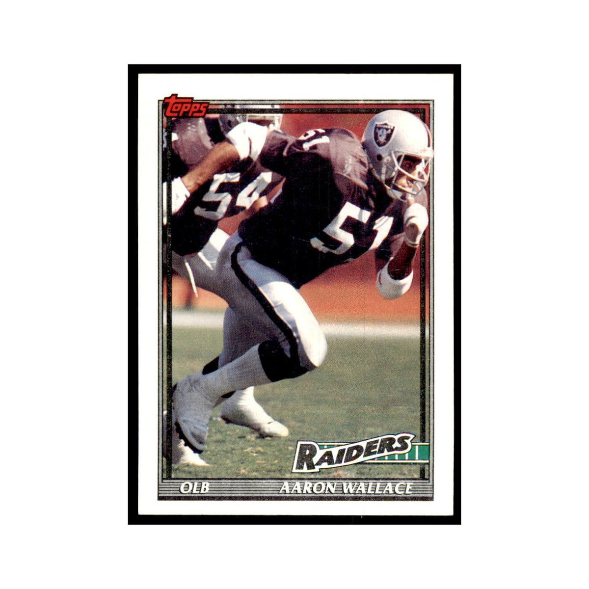 Aaron Wallace 1991 Topps #92 Los Angeles Raiders Football Card NM