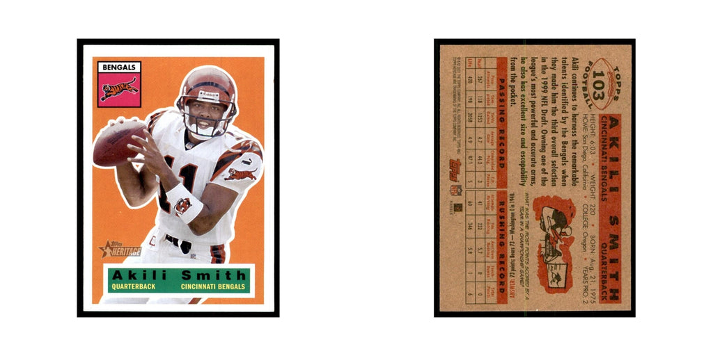 Akili Smith 2001 Topps Heritage #103 Cincinnati Bengals Football Card NM