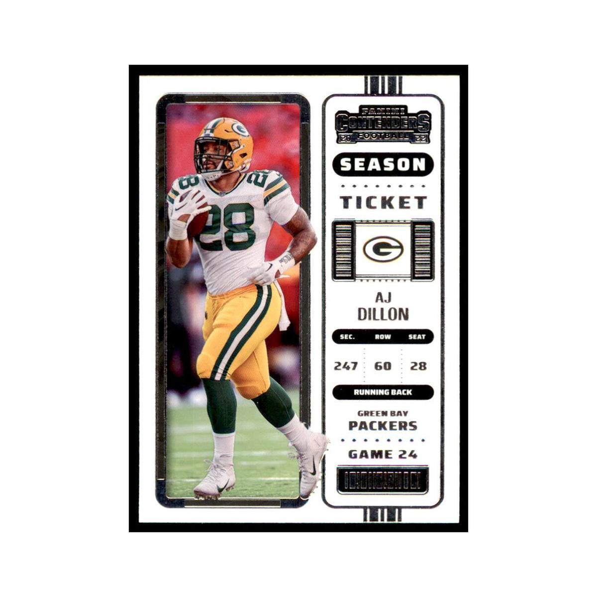 AJ Dillon 2022 Panini Contenders #42 Green Bay Packers Football Card NM