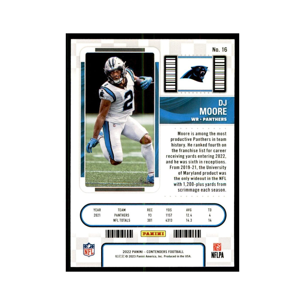 DJ Moore 2022 Panini Contenders #16 Chicago Bears Football Card NM