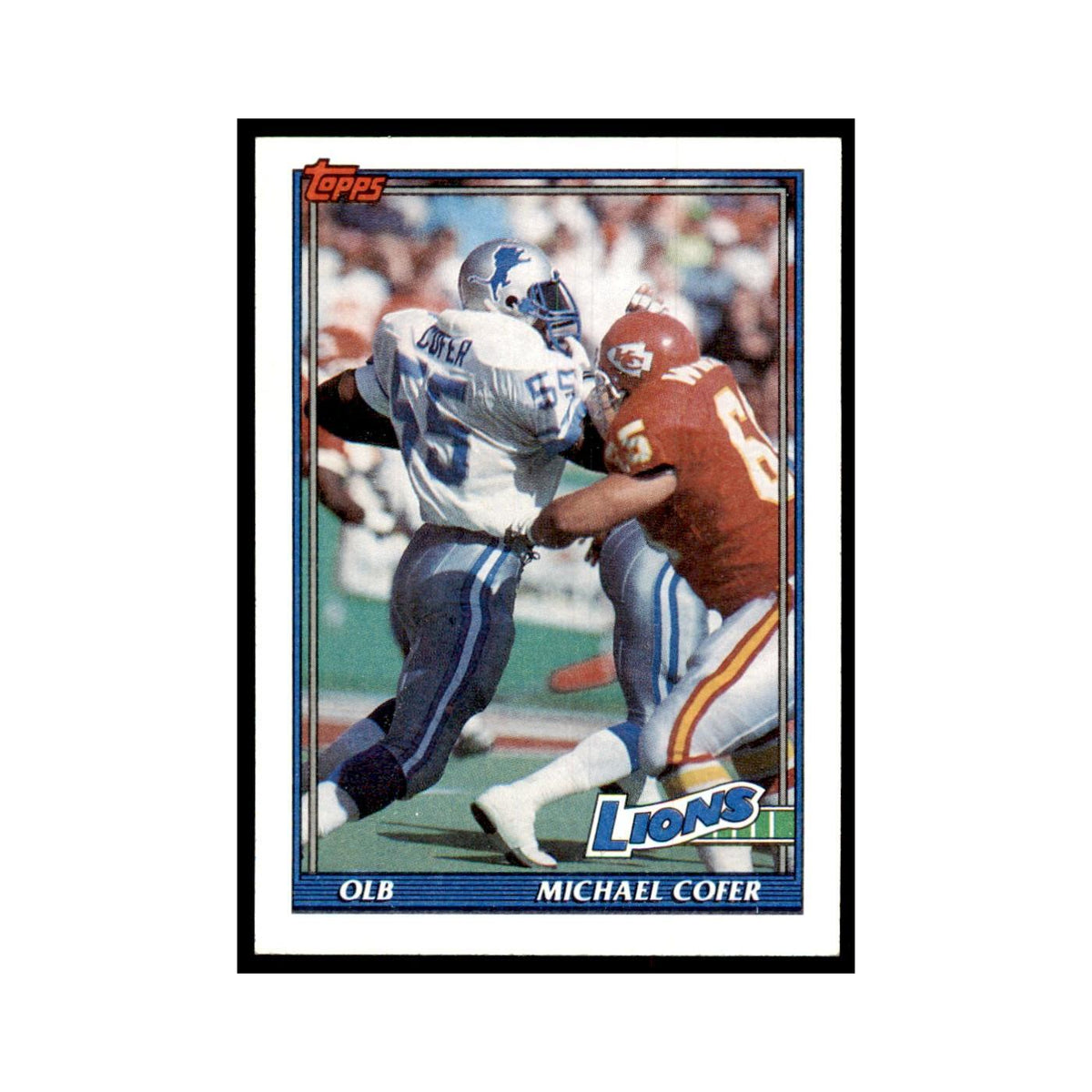 Michael Cofer 1991 Topps #404 Detroit Lions Football Card NM