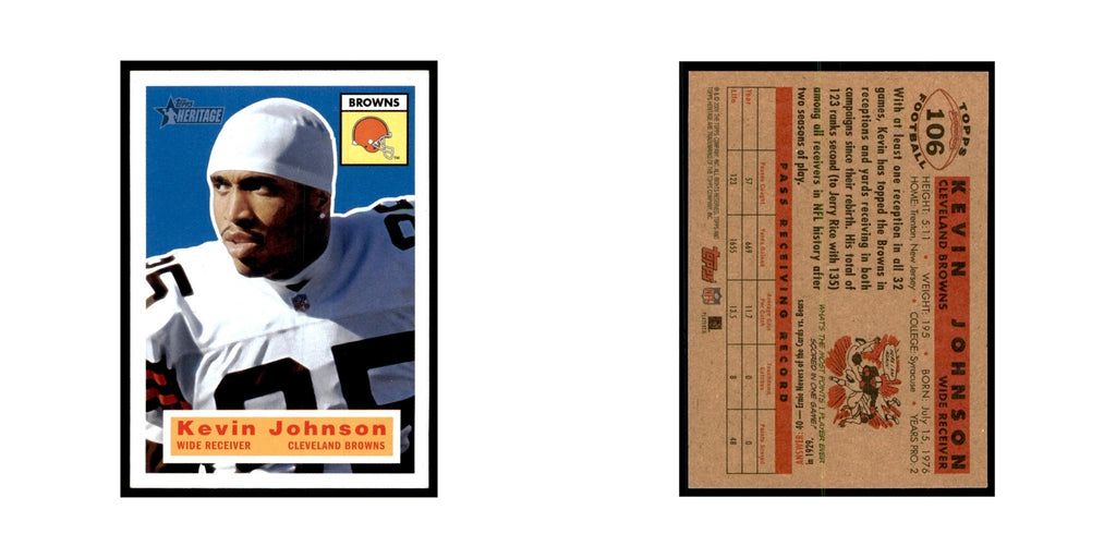 Kevin Johnson 2001 Topps Heritage #106 Cleveland Browns Football Card NM