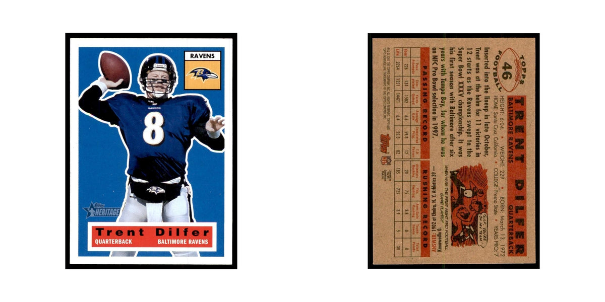 Trent Dilfer 2001 Topps Heritage #46 Baltimore Ravens Football Card NM