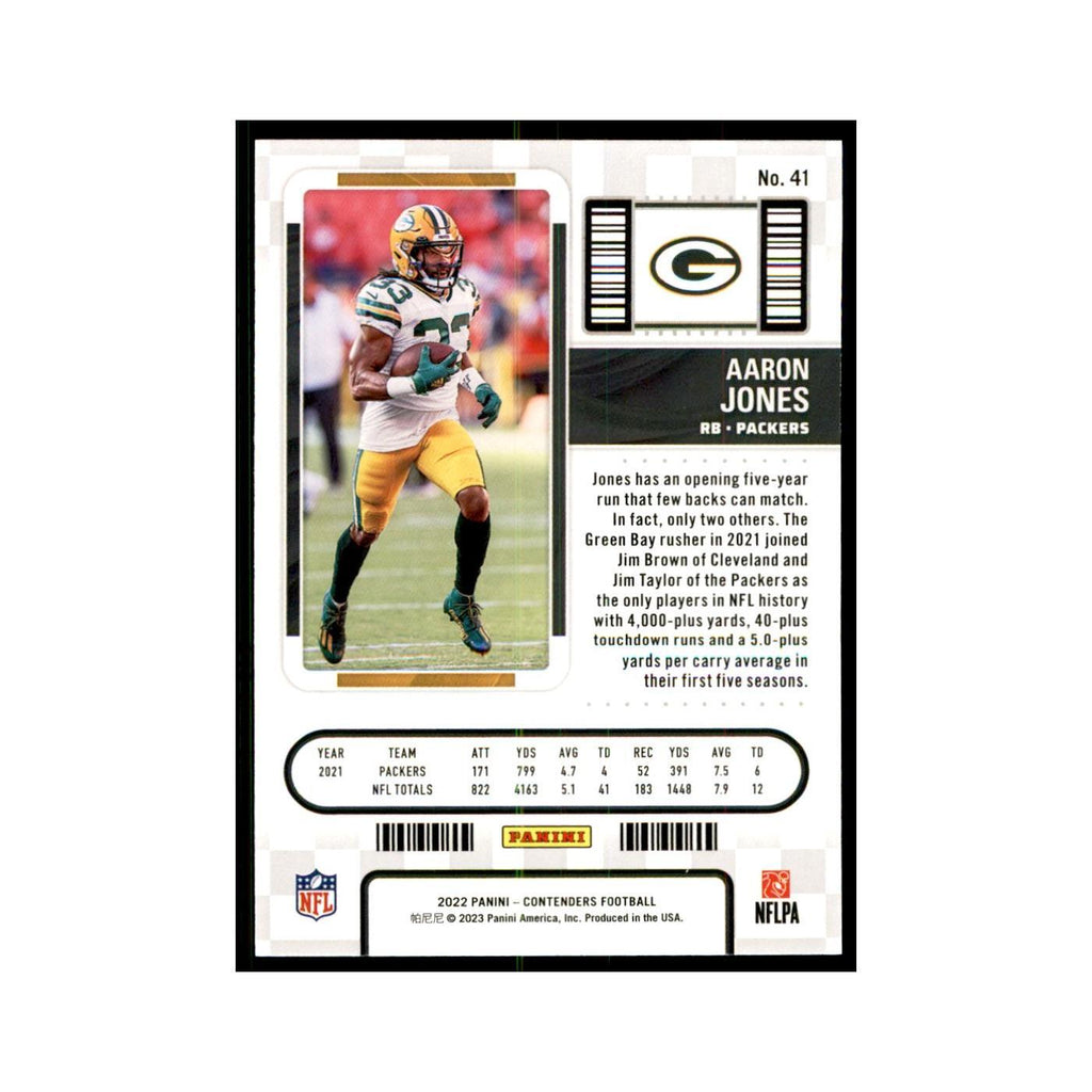 Aaron Jones 2022 Panini Contenders #41 Green Bay Packers Football Card NM