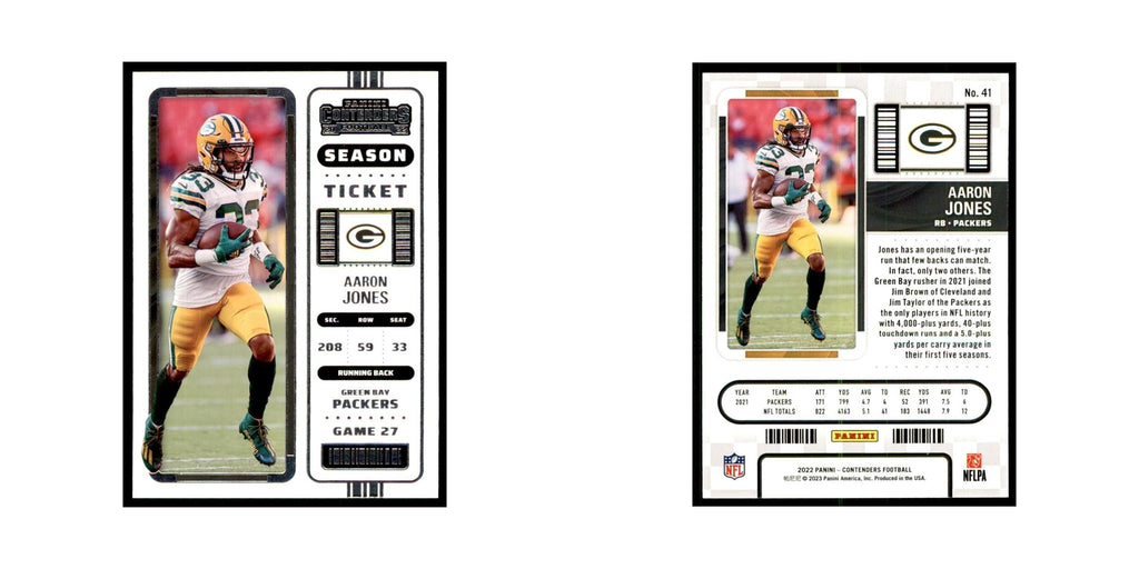 Aaron Jones 2022 Panini Contenders #41 Green Bay Packers Football Card NM