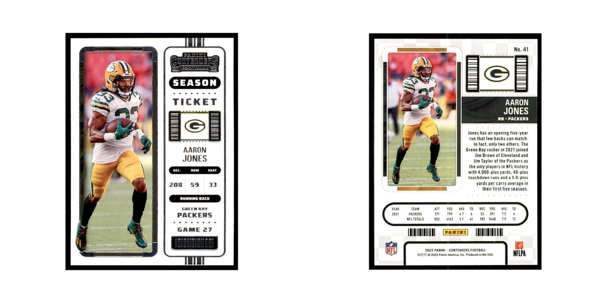 Aaron Jones 2022 Panini Contenders #41 Green Bay Packers Football Card NM