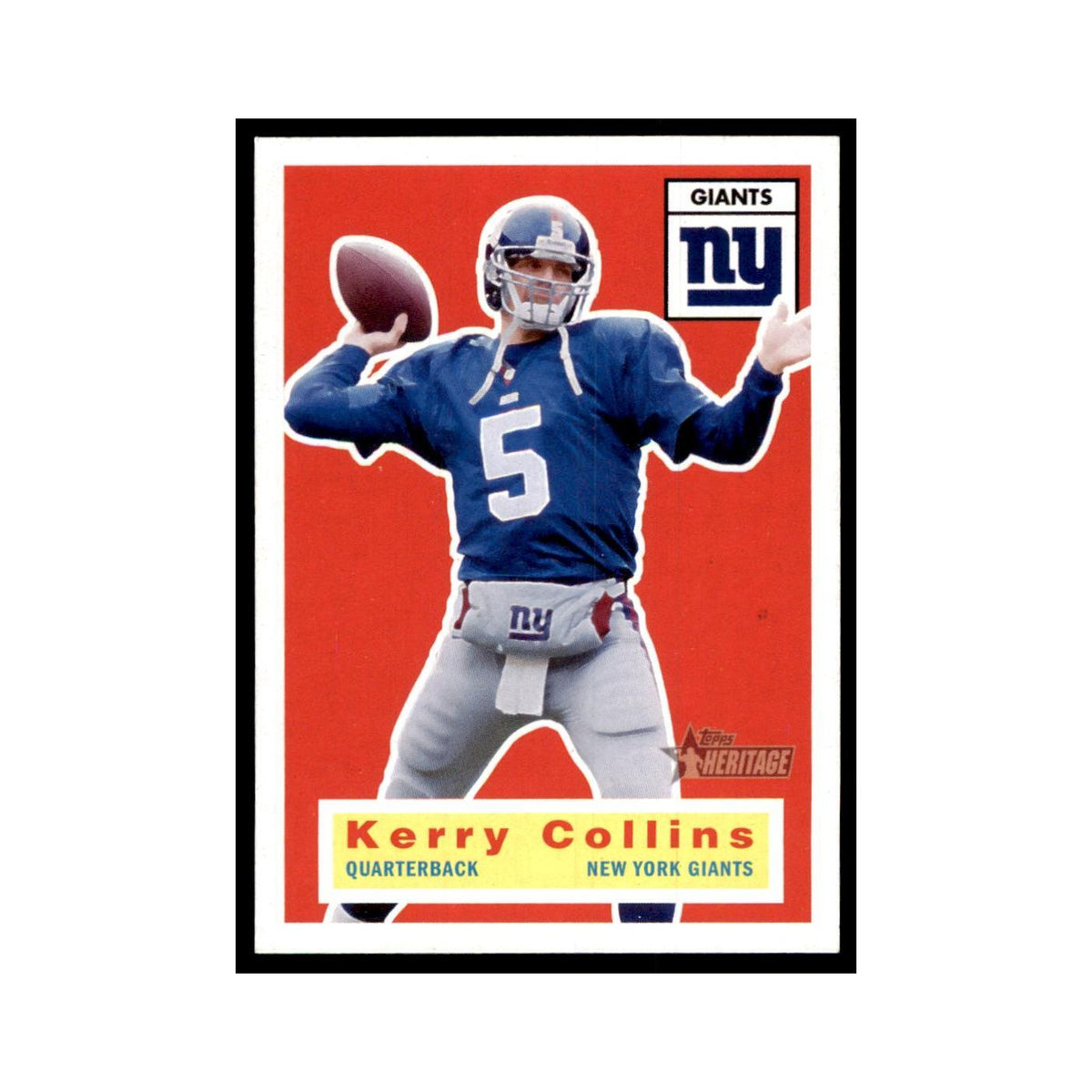 Kerry Collins 2001 Topps Heritage #61 New York Giants Football Card NM