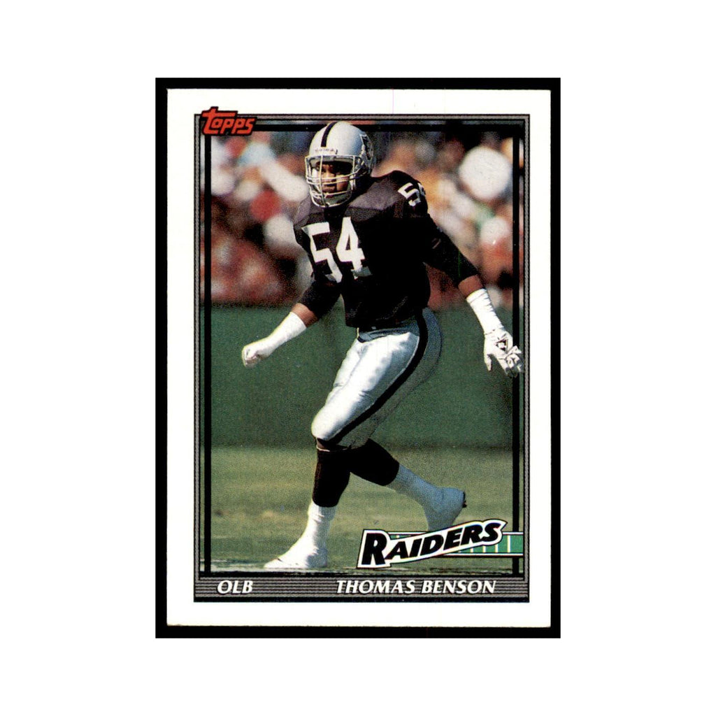 Thomas Benson 1991 Topps #89 Los Angeles Raiders Football Card NM