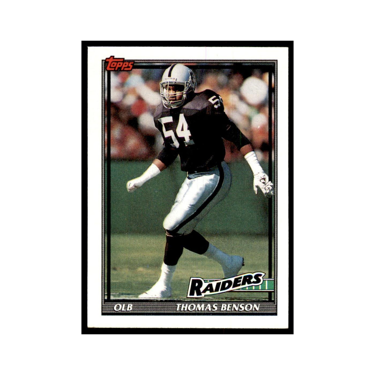 Thomas Benson 1991 Topps #89 Los Angeles Raiders Football Card NM