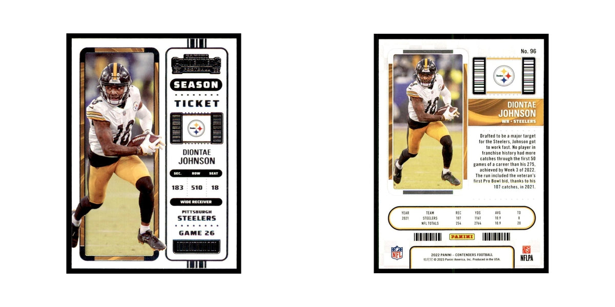 Diontae Johnson 2022 Panini Contenders #96 Pittsburgh Steelers Football Card NM