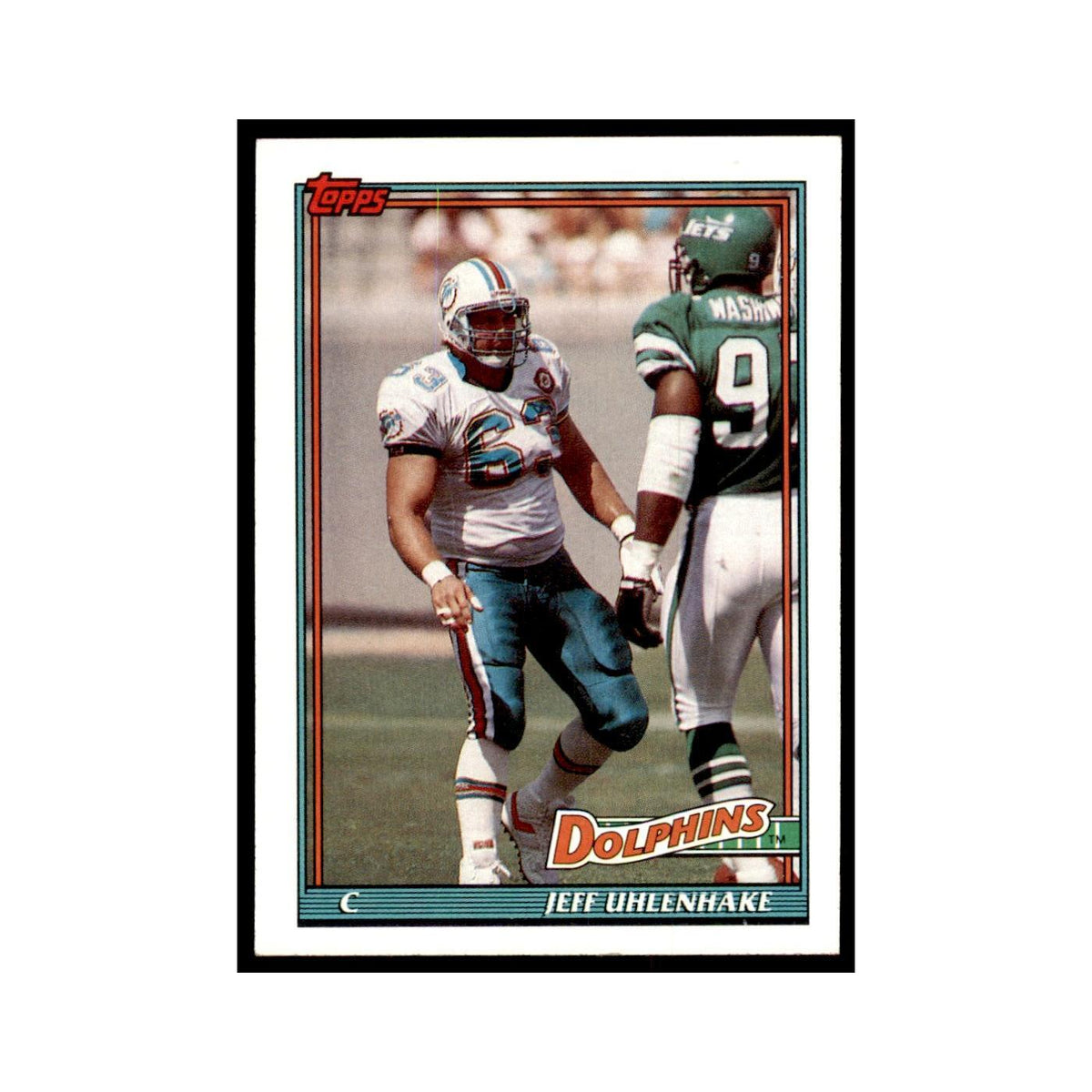 Jeff Uhlenhake 1991 Topps #123 Miami Dolphins Football Card NM