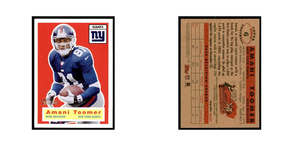 Amani Toomer 2001 Topps Heritage #6 New York Giants Football Card NM