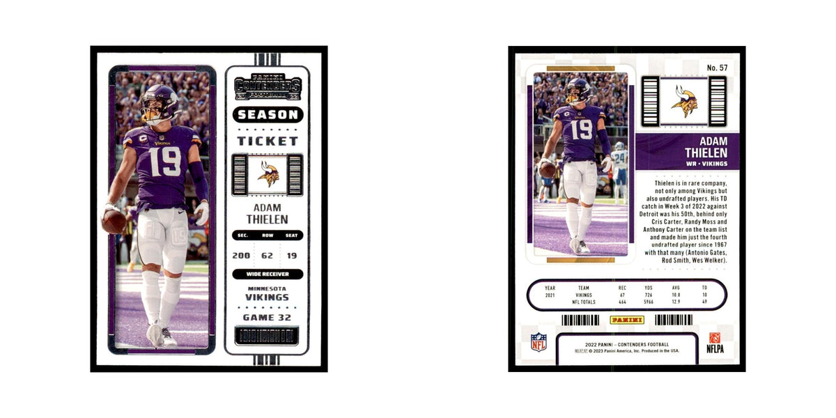Adam Thielen 2022 Panini Contenders #19 Carolina Panthers Football Card NM