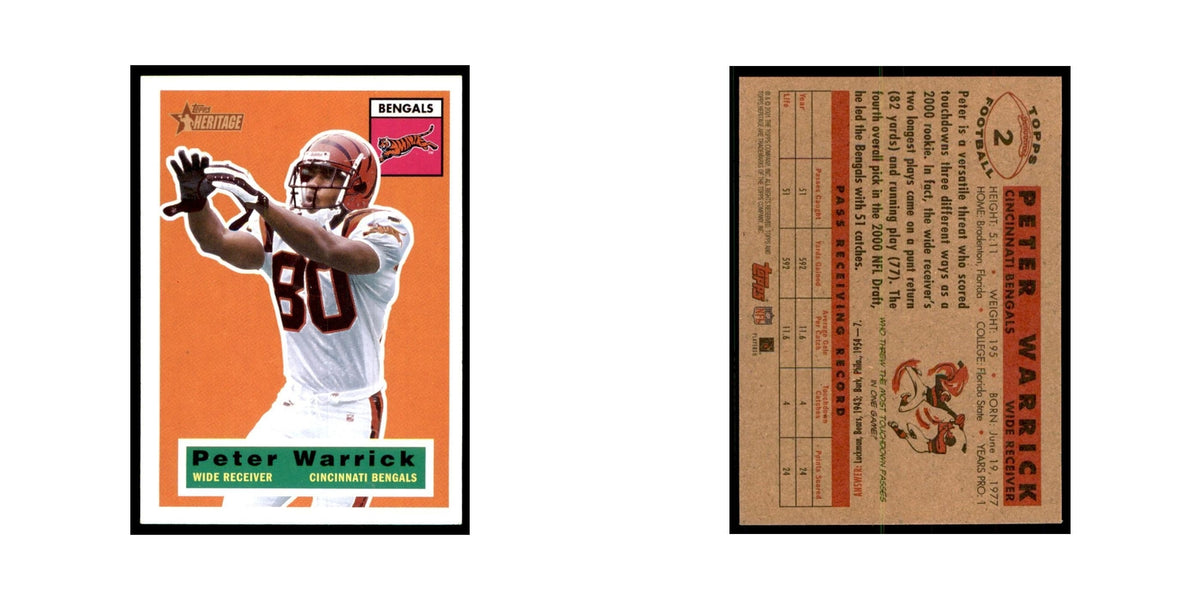 Peter Warrick 2001 Topps Heritage #2 Cincinnati Bengals Football Card NM