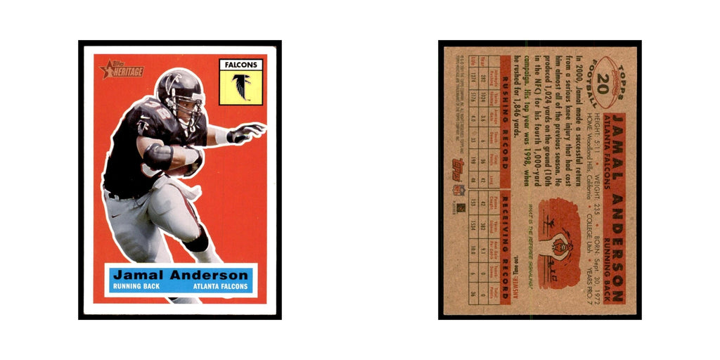 Jamal Anderson 2001 Topps Heritage #20 Atlanta Falcons Football Card NM
