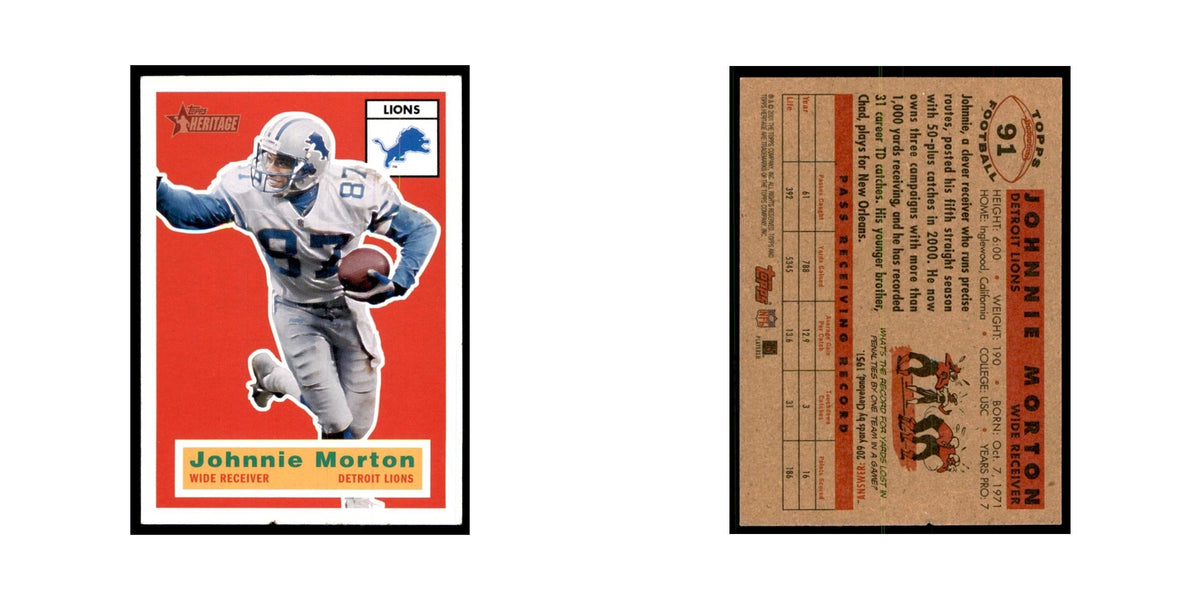 Johnnie Morton 2001 Topps Heritage #91 Detroit Lions Football Card NM