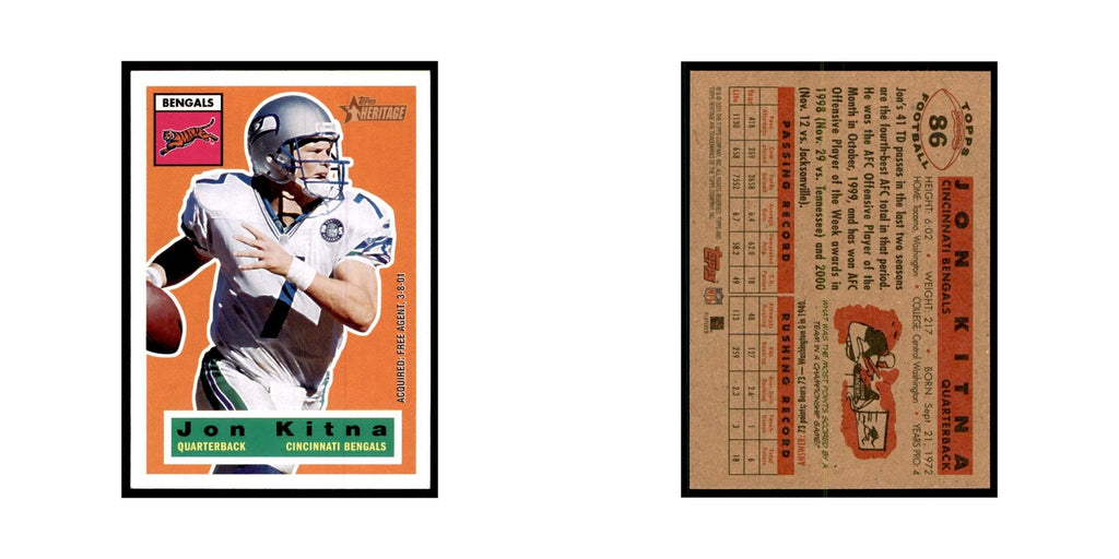 Jon Kitna 2001 Topps Heritage #86 Cincinnati Bengals Football Card NM