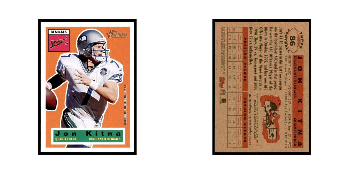 Jon Kitna 2001 Topps Heritage #86 Cincinnati Bengals Football Card NM