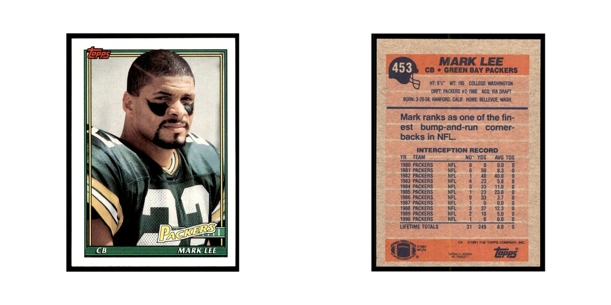 Mark Lee 1991 Topps #453 Green Bay Packers Football Card NM