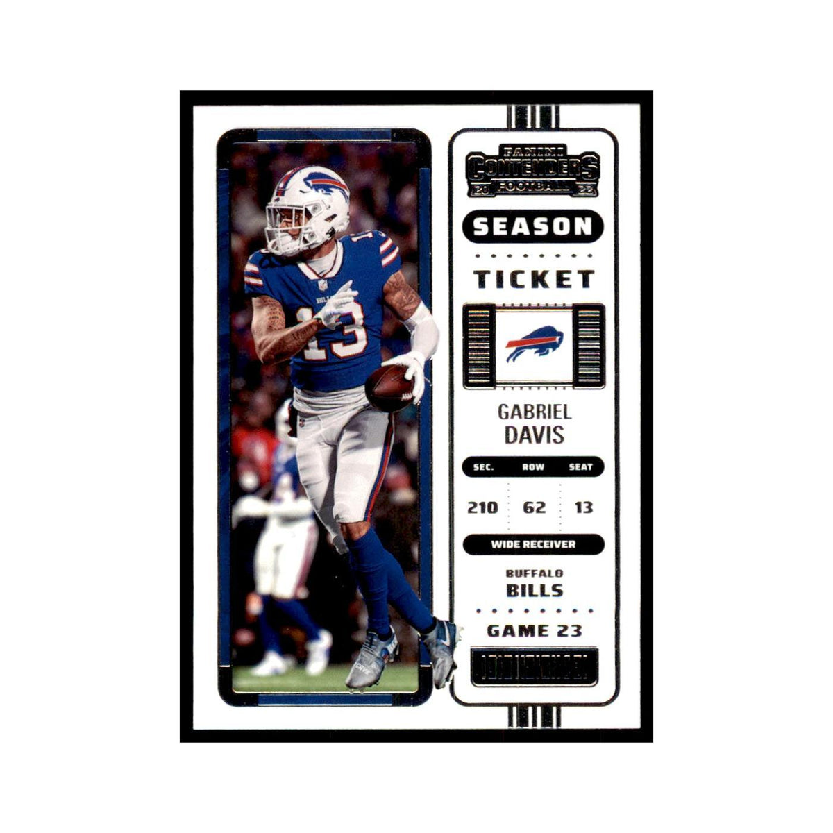 Gabriel Davis 2022 Panini Contenders #13 Buffalo Bills Football Card NM