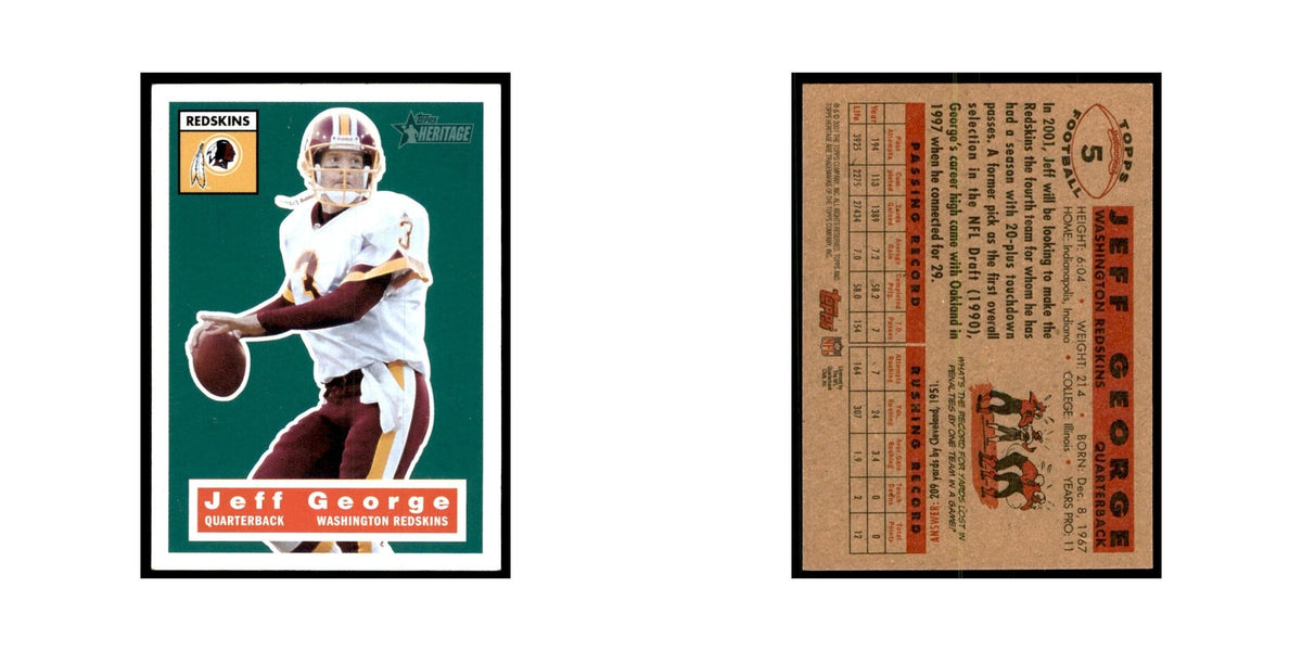 Jeff George 2001 Topps Heritage #5 Washington Redskins Football Card NM