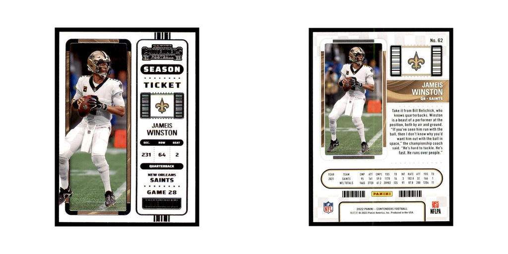 Jameis Winston 2022 Panini Contenders #62 New Orleans Saints Football Card NM