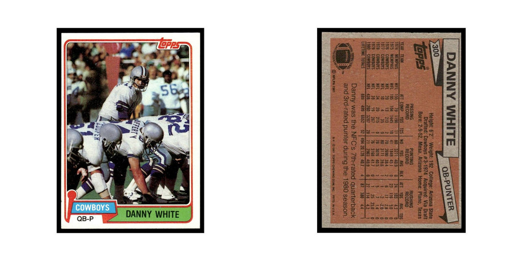 Danny White 1981 Topps #300.0 Dallas Cowboys Football Card EX