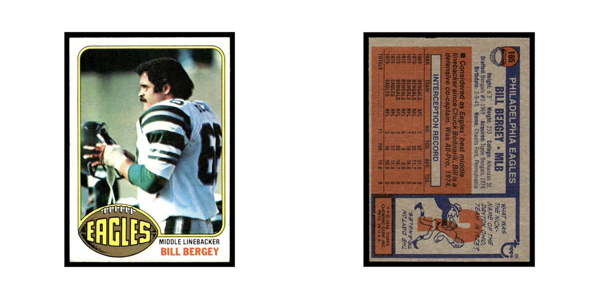 Bill Bergey 1976 Topps #165.0 Philadelphia Eagles Football Card EX