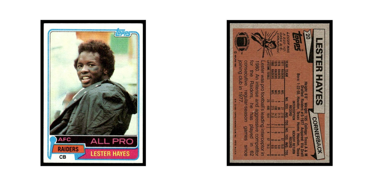 Lester Hayes 1981 Topps #20.0 Oakland Raiders Football Card EX