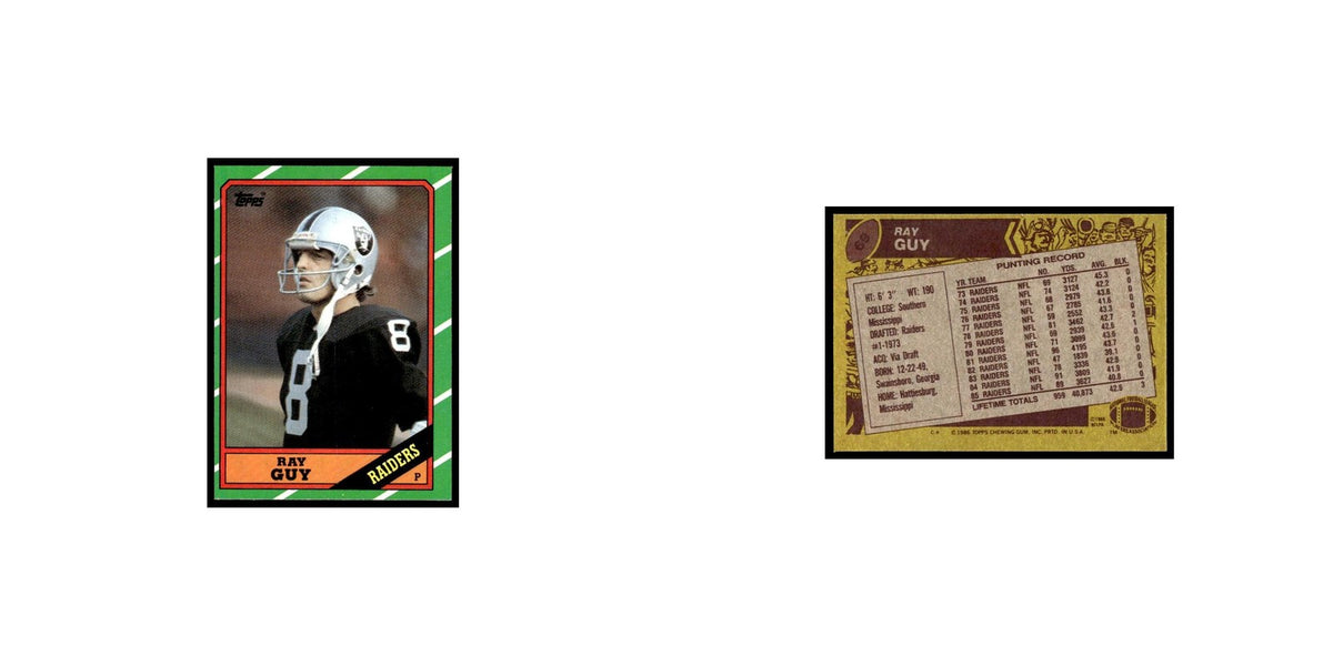 Ray Guy 1986 Topps #69.0 Los Angeles Raiders Football Card EX